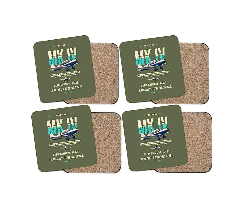 Percival Proctor Mk IV - Original - Coaster Set - Green Army