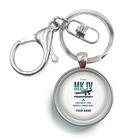 Thumbnail for Percival Proctor Mk IV - Original + Name - Circle Key Chain - White