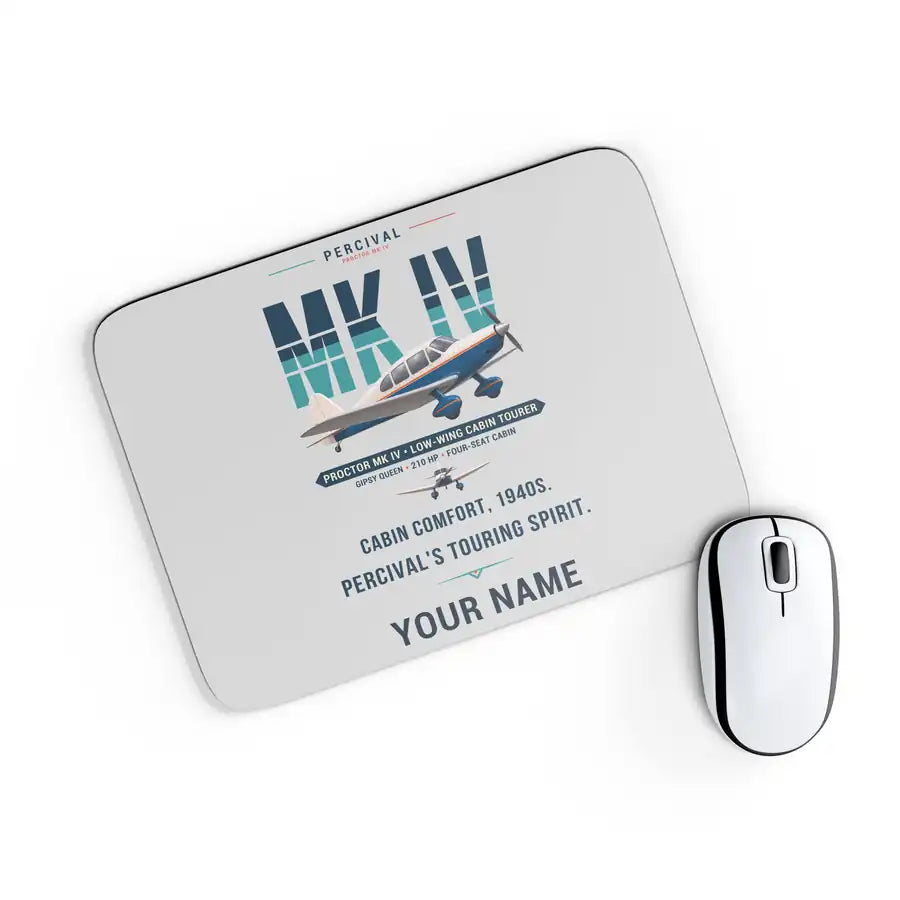 Percival Proctor Mk IV - Original + Name - Mouse Pad - Light Gray