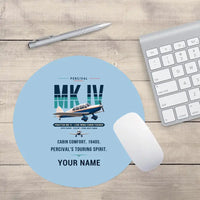 Thumbnail for Percival Proctor Mk IV - Original + Name - Round Mouse Pad - Light Blue