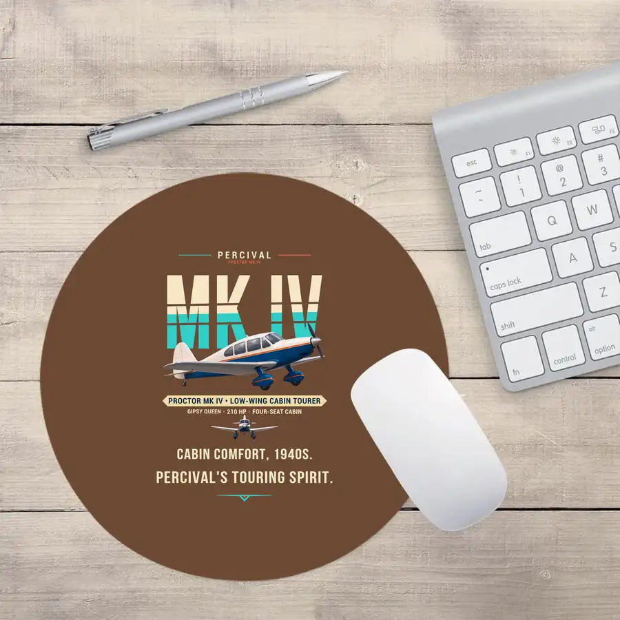 Percival Proctor Mk IV - Original - Round Mouse Pad - Brown