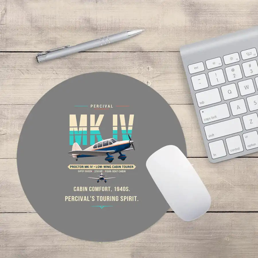 Percival Proctor Mk IV - Original - Round Mouse Pad - Gray