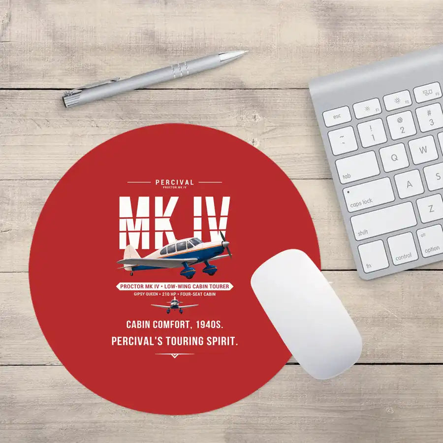 Percival Proctor Mk IV - Original - Round Mouse Pad - Red