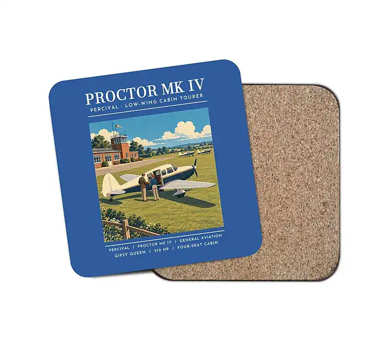 Percival Proctor Mk IV - Poster - Coaster - Blue