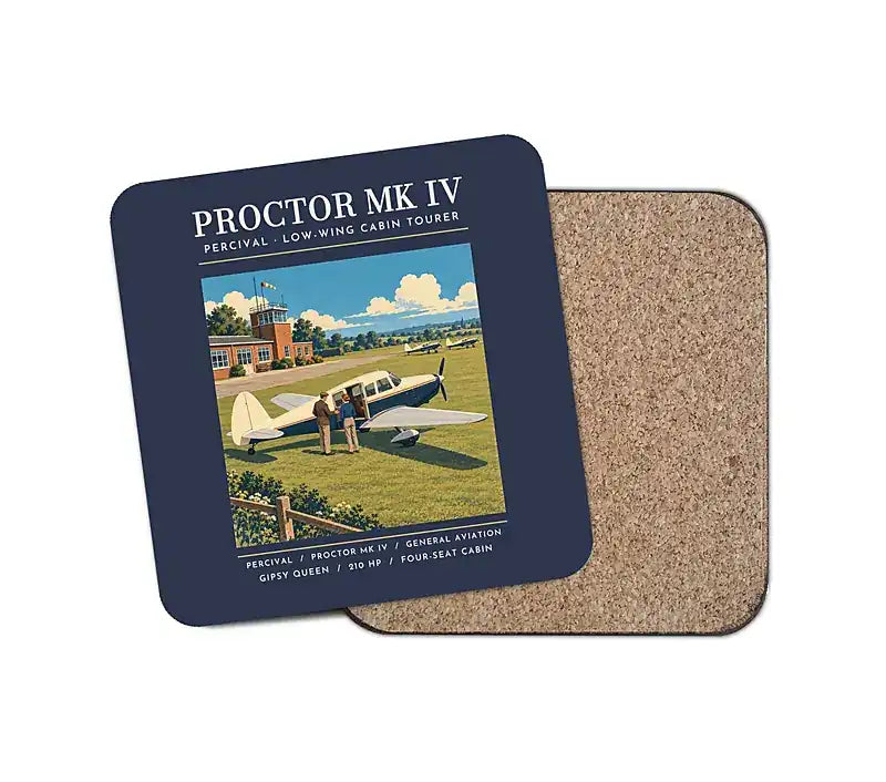 Percival Proctor Mk IV - Poster - Coaster - Navy Blue