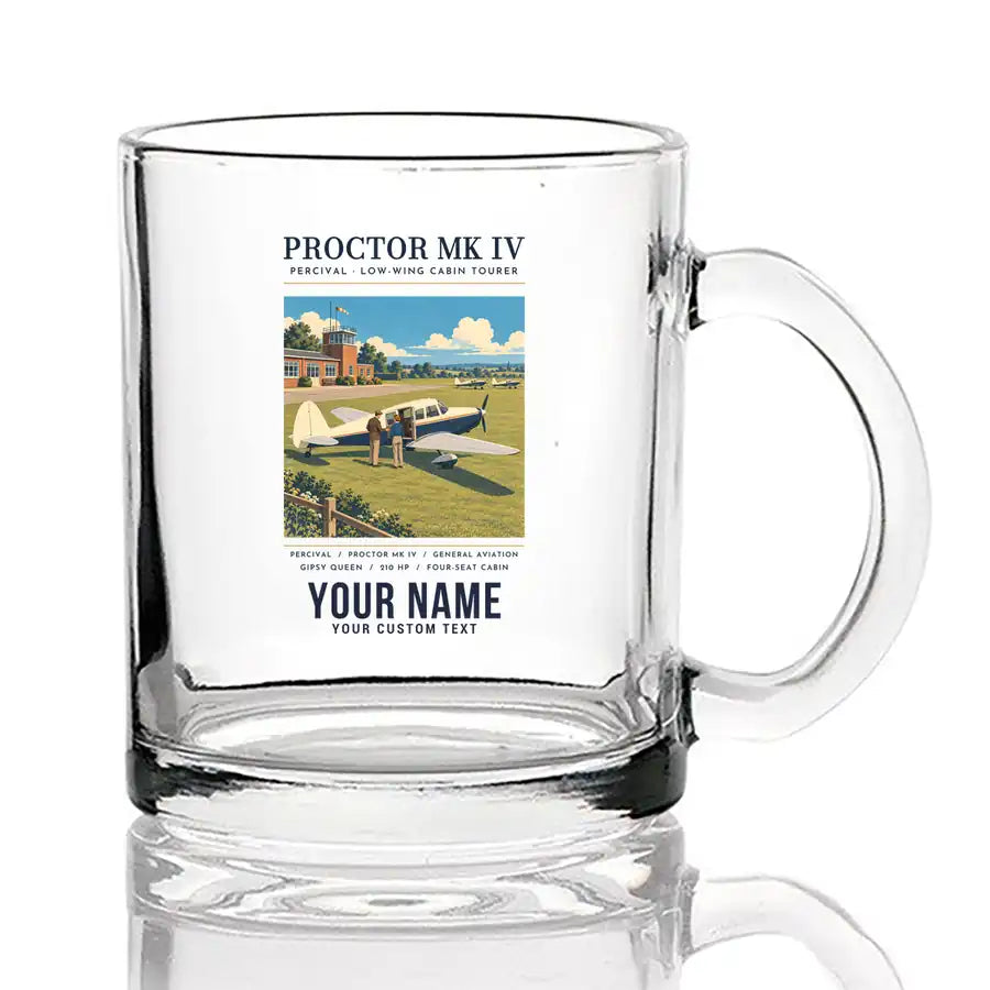 Percival Proctor Mk IV - Poster + Name - Coffee & Tea Glass
