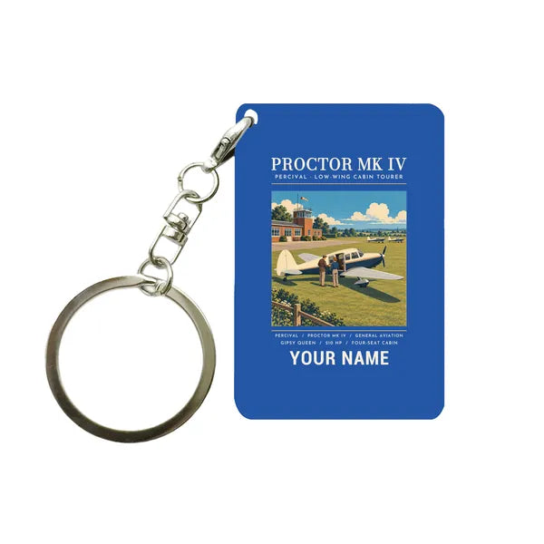 Percival Proctor Mk IV - Poster + Name - Key Chain - Blue
