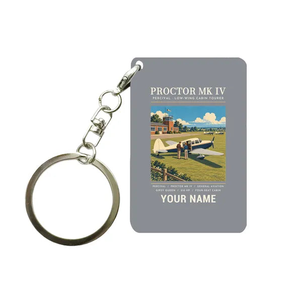 Percival Proctor Mk IV - Poster + Name - Key Chain - Gray