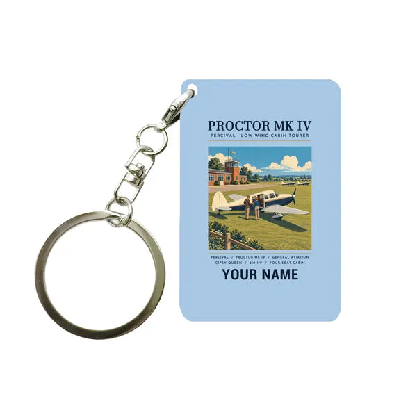 Percival Proctor Mk IV - Poster + Name - Key Chain - Light Blue