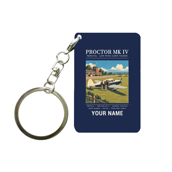 Percival Proctor Mk IV - Poster + Name - Key Chain - Navy Blue