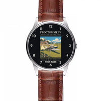 Thumbnail for Percival Proctor Mk IV - Poster + Name - Leather Strap - Striped Brown Leather Strap