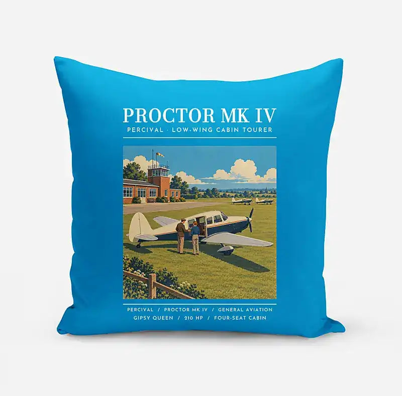 Percival Proctor Mk IV - Poster - Pillow - Turquoise