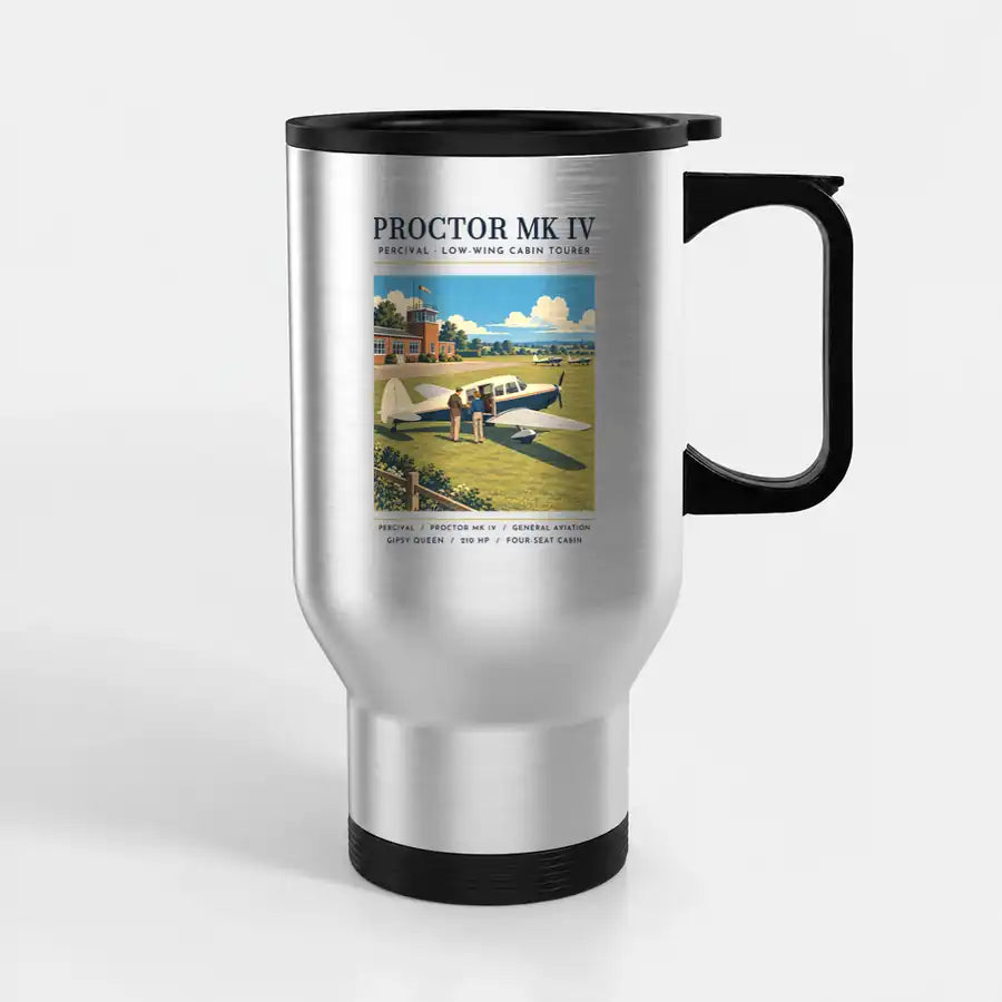 Percival Proctor Mk IV - Poster - Stainless Steel with Holder - Silver
