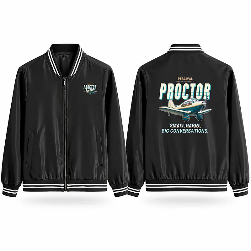 Percival Proctor Mk IV Stylish Jackets - Baseball Collar - Cartoon - Black