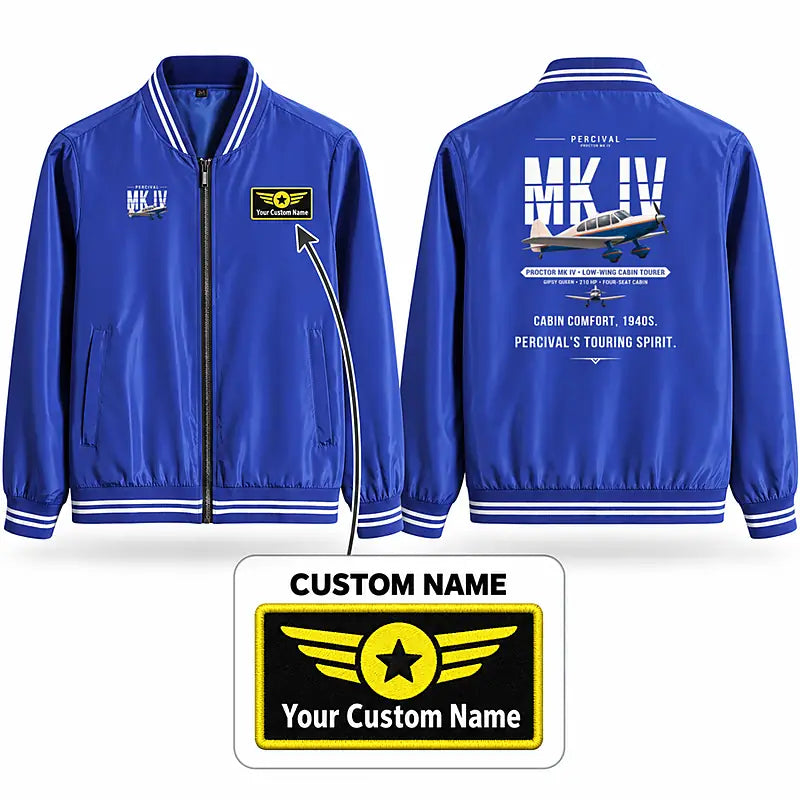 Percival Proctor Mk IV Stylish Jackets - Baseball Collar - Original + Name - Royal Blue