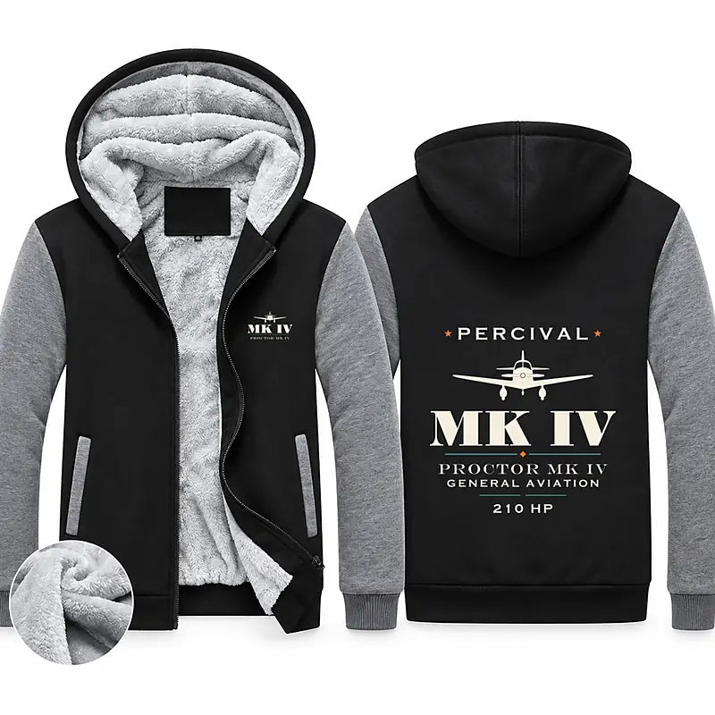 Percival Proctor Mk IV Zipped Sweatshirts - Heritage - Black & Gray
