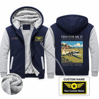 Thumbnail for Percival Proctor Mk IV Zipped Sweatshirts - Poster + Name - Navy & Gray