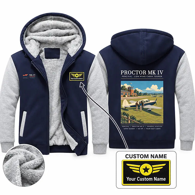 Percival Proctor Mk IV Zipped Sweatshirts - Poster + Name - Navy & Gray