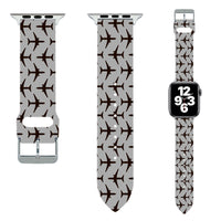 Thumbnail for Perfectly Sized Seamless Airplanes (Gray) Designed Soft Silicone Apple Watch Bands