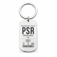 Thumbnail for Pescara Abruzzo Airport PSR - Key Chain - Boarding Pass Style - Silver