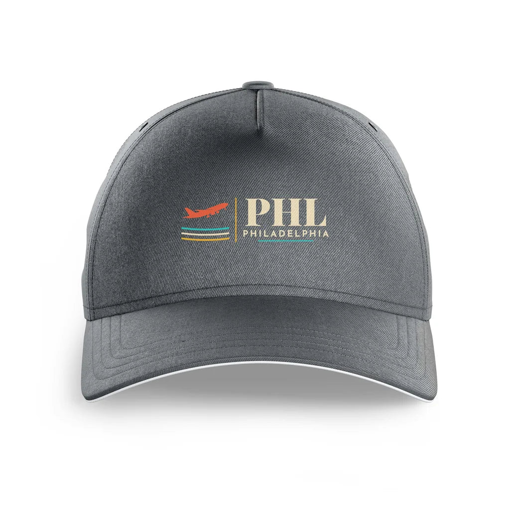 Philadelphia International Airport (PHL) printed hat - gray