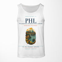 Thumbnail for Philadelphia International Airport (PHL) design on white tank top