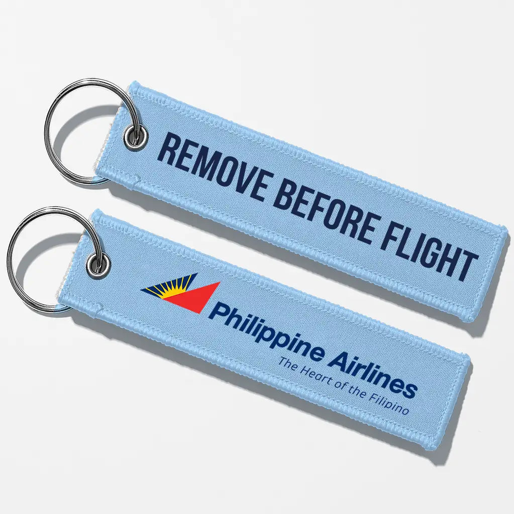 Philippine Airlines Crew & Staff Tag Key Chains - Light Blue - Remove Before Flight