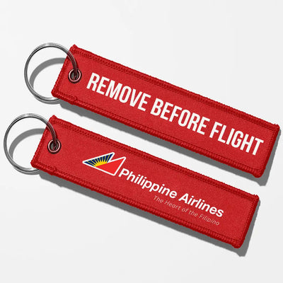 Philippine Airlines Crew & Staff Tag Key Chains - Red - Remove Before Flight