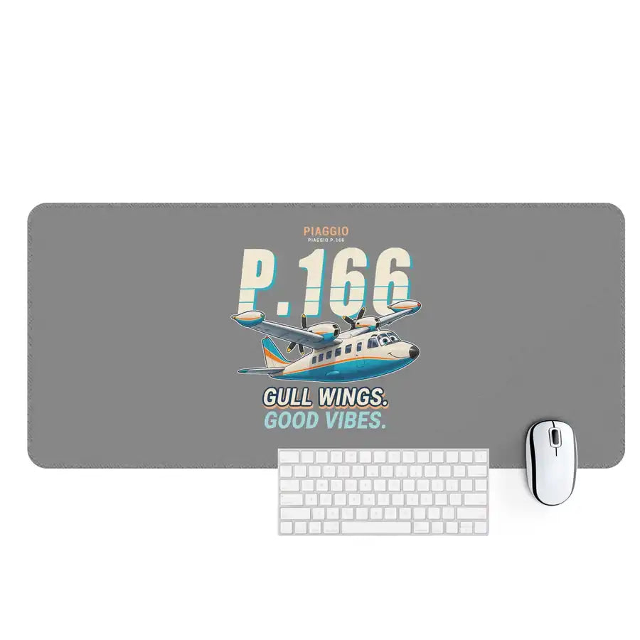 Piaggio P.166 - Cartoon - Desk Mat - Gray