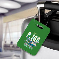 Thumbnail for Piaggio P.166 - Cartoon - Luggage Tag - Green