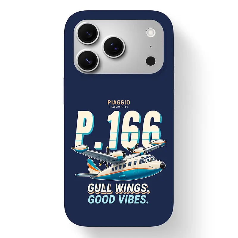 Piaggio P.166 - Cartoon - MagSafe iPhone 17 Pro - Navy Blue