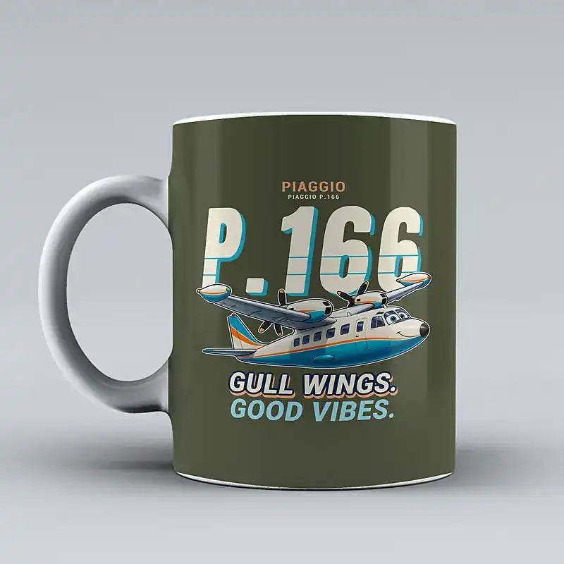 Piaggio P.166 - Cartoon - Mug - Green Army