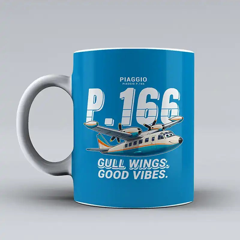 Piaggio P.166 - Cartoon - Mug - Turquoise