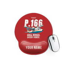 Thumbnail for Piaggio P.166 - Cartoon + Name - Ergonomic Mouse Pad - Red