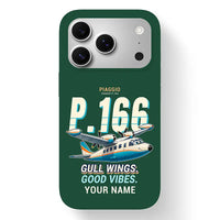 Thumbnail for Piaggio P.166 - Cartoon + Name - MagSafe iPhone 17 Pro - Dark Green