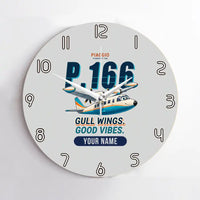 Thumbnail for Piaggio P.166 - Cartoon + Name - No Frame - Light Gray