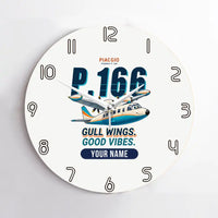 Thumbnail for Piaggio P.166 - Cartoon + Name - No Frame - White