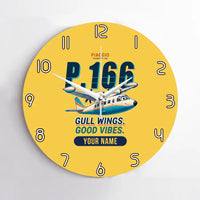Thumbnail for Piaggio P.166 - Cartoon + Name - No Frame - Yellow