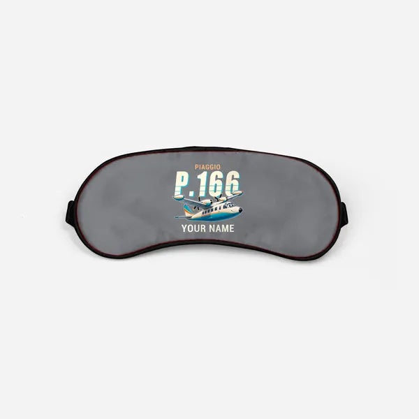 Piaggio P.166 - Cartoon + Name - Sleep Mask - Gray