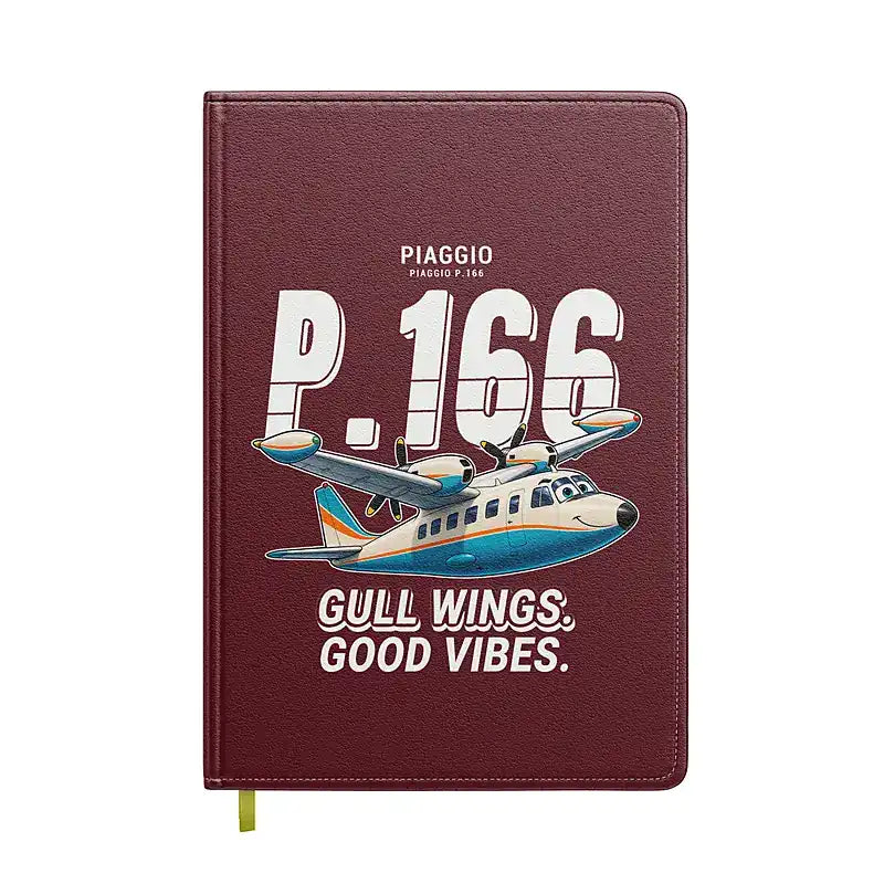 Piaggio P.166 - Cartoon - Notebook - Dark Red