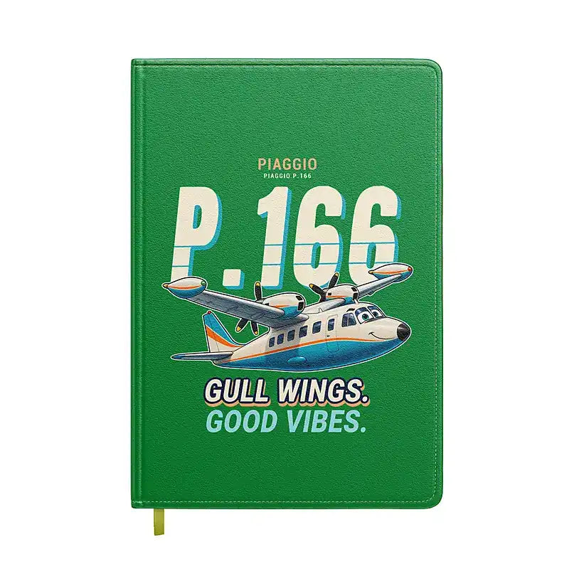 Piaggio P.166 - Cartoon - Notebook - Green
