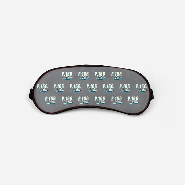 Piaggio P.166 - Cartoon Pattern - Sleep Mask - Gray