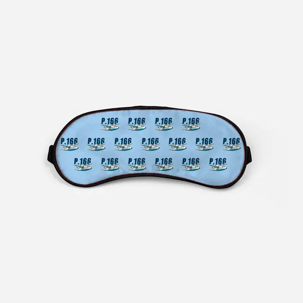 Piaggio P.166 - Cartoon Pattern - Sleep Mask - Light Blue