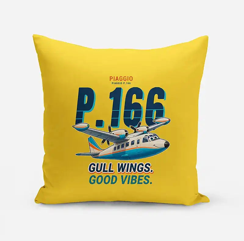 Piaggio P.166 - Cartoon - Pillow - Yellow