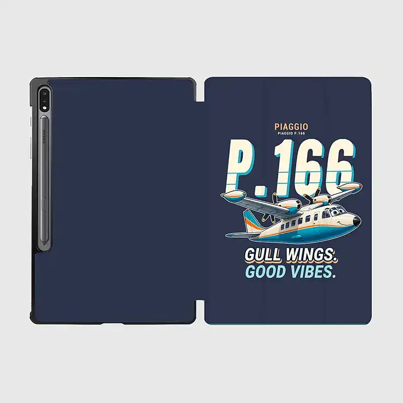 Piaggio P.166 - Cartoon - Samsung Tablet - Navy Blue