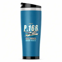 Thumbnail for Piaggio P.166 - Cartoon - Stainless Steel (No Holder) - Light Blue