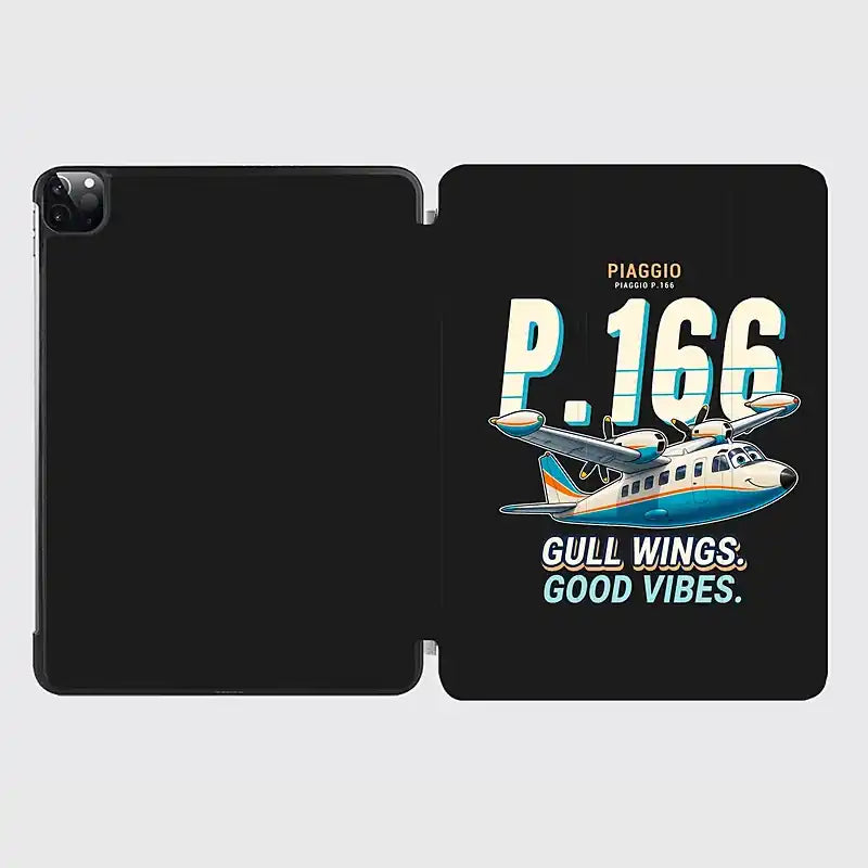 Piaggio P.166 - Cartoon - iPad Case - Black