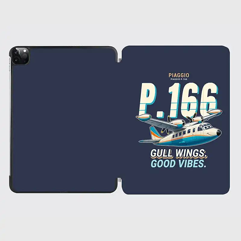 Piaggio P.166 - Cartoon - iPad Case - Navy Blue