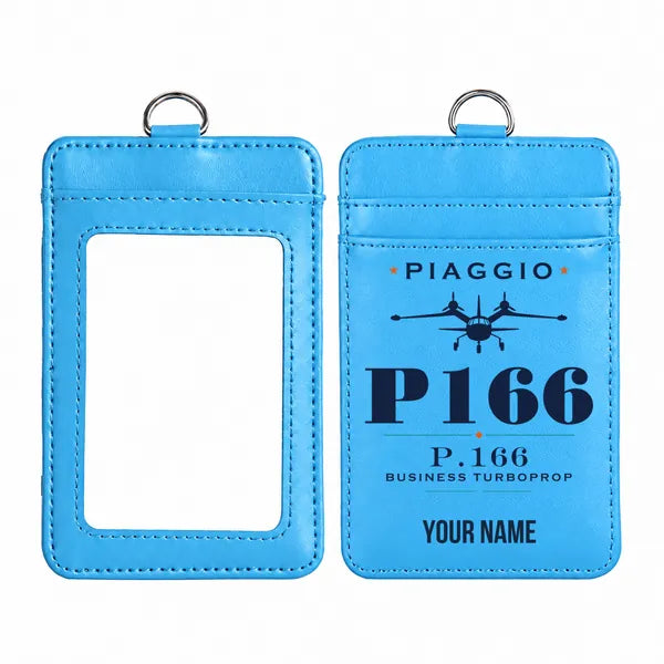 Piaggio P.166 - Heritage - ID Card Holder - Blue + Name