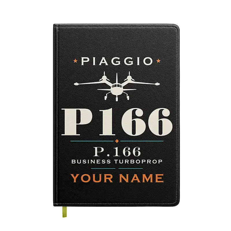 Piaggio P.166 - Heritage + Name - Notebook - Black